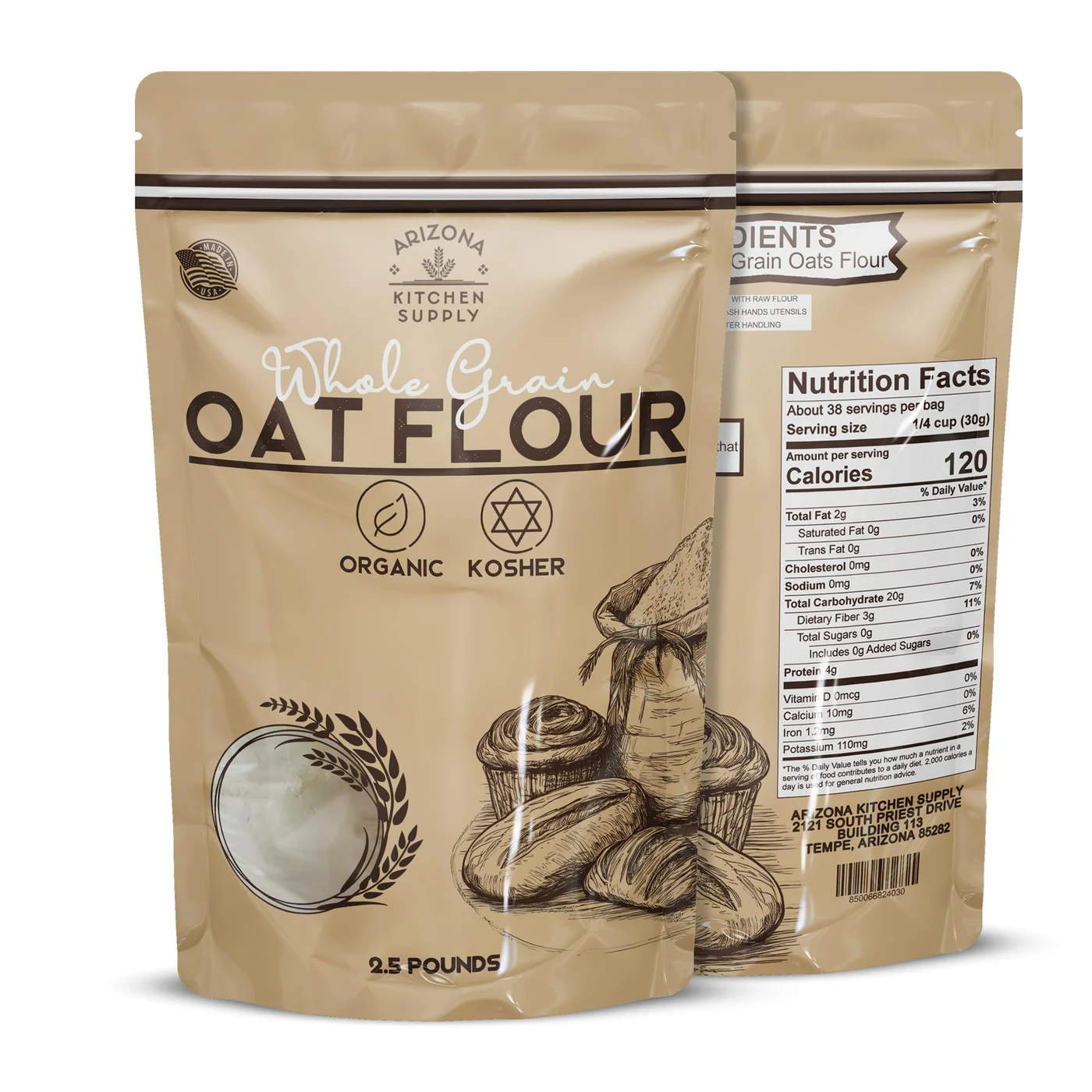 Arizona Kitchen Supply organic oat flour pouch