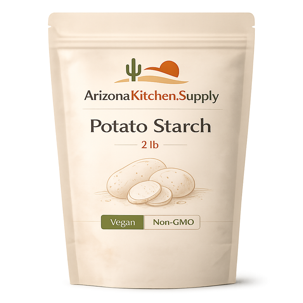 Arizona Kitchen Supply Potato Starch 2 lb – 100% Pure Unmodified Potato Starch – Vegan, Non-GMO Thickener, Baking & Cooking, Cornstarch Alternative