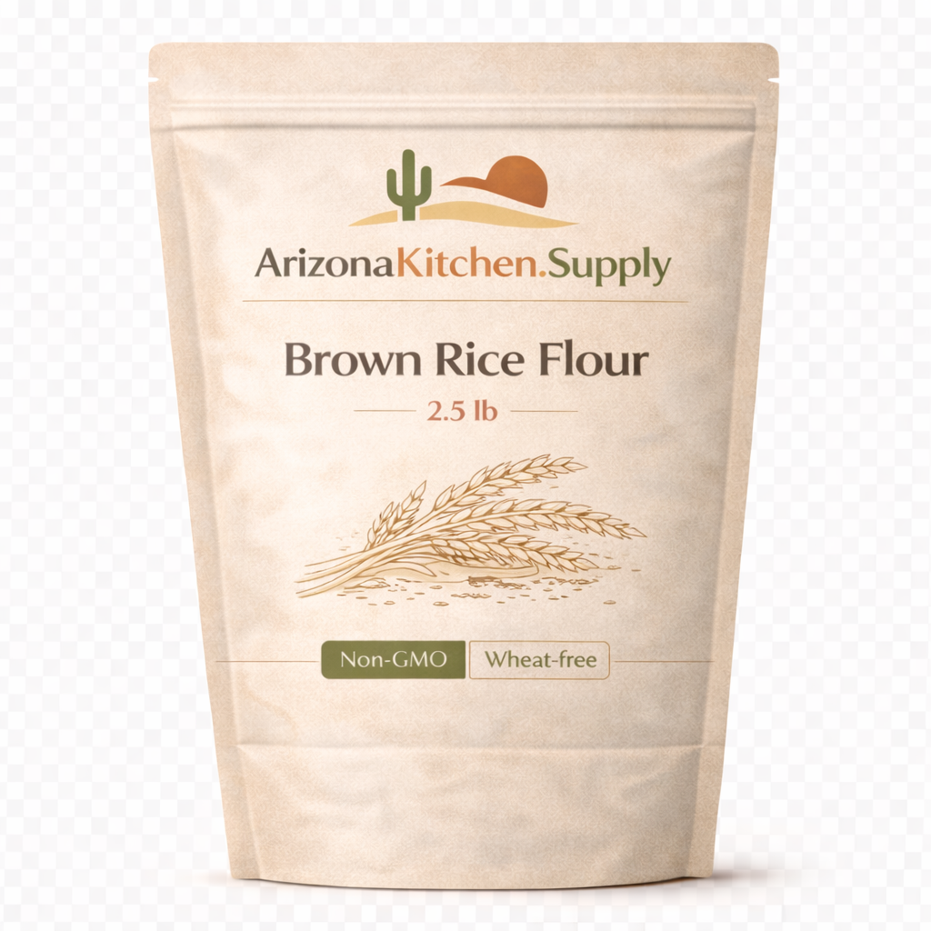 Arizona Kitchen Supply Brown Rice Flour 2.5 lb – Whole Grain Brown Rice Flour – Non-GMO Baking & Cooking Flour, Wheat & Corn Free Alternative